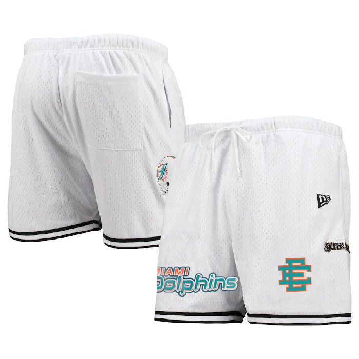 Men's Miami Dolphins Pro White/Aqua Shorts 001 Men's Miami Dolphins Pro White/Aqua Shorts 001